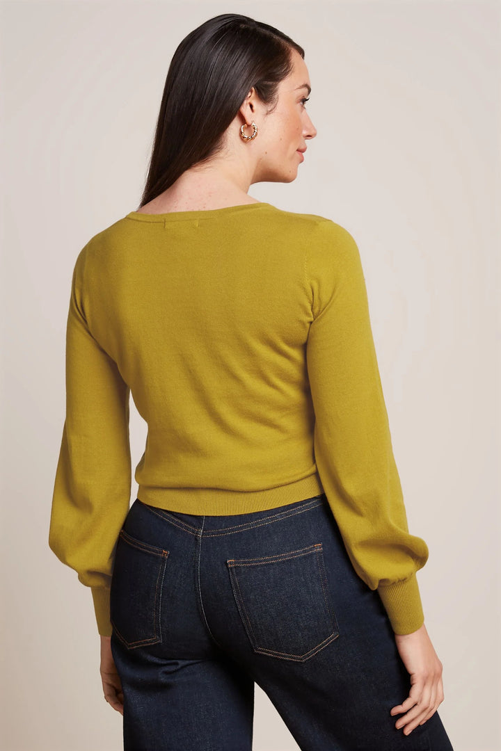 King Louie Bell Sleeve Top Club Curry Yellow - Retropiken