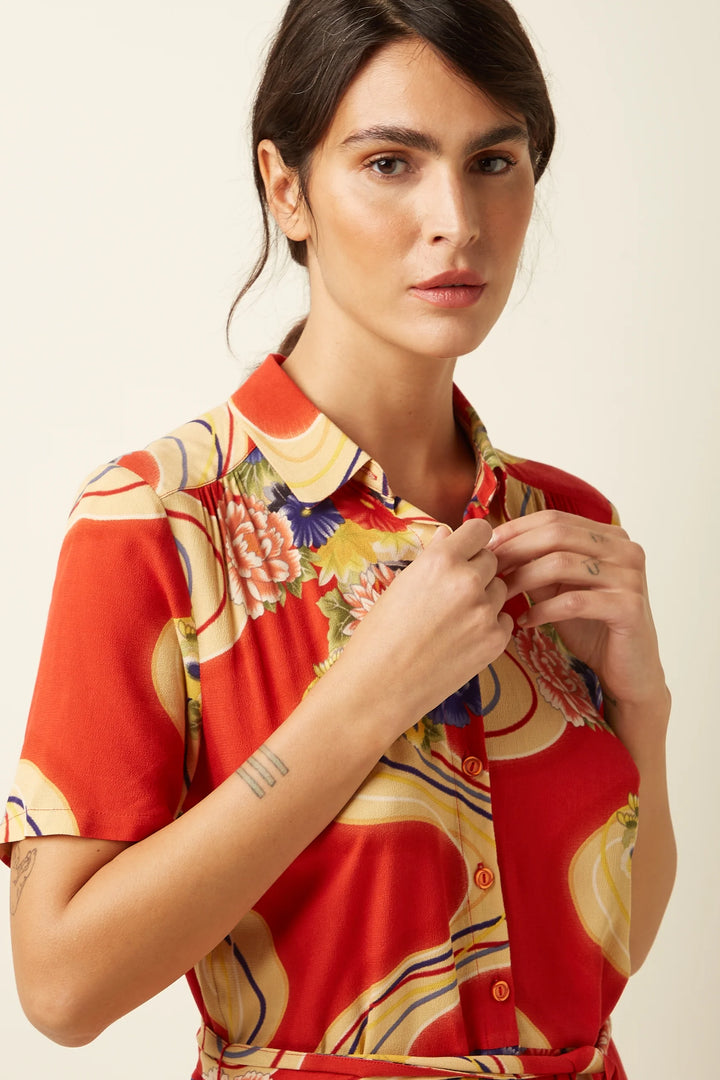 King Louie Olive Dress Ember - Retropiken