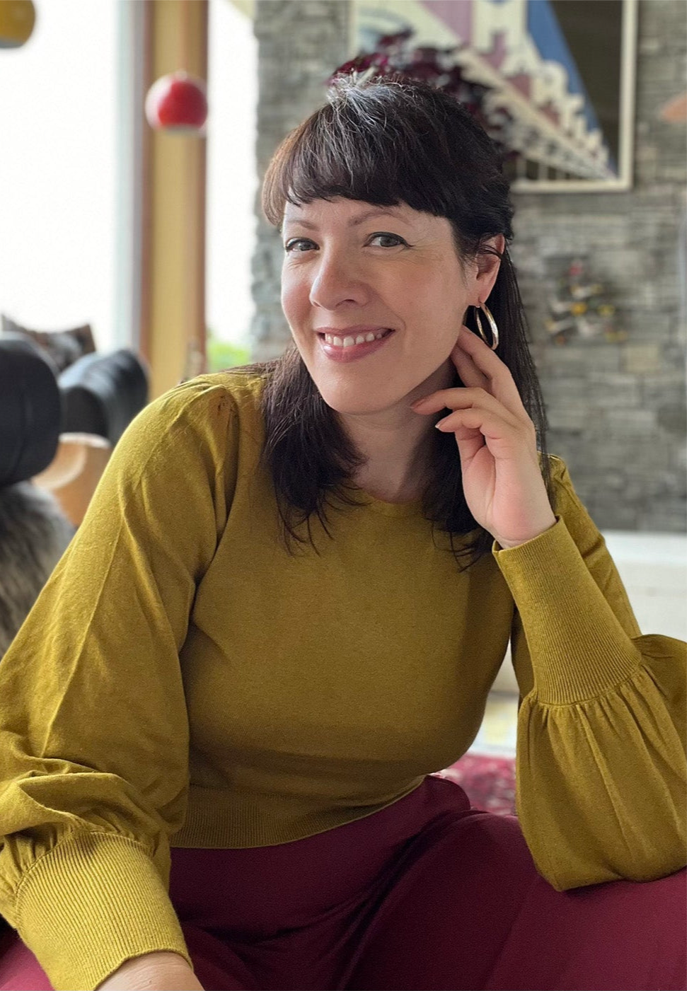 King Louie Bell Sleeve Top Club Curry Yellow - Retropiken