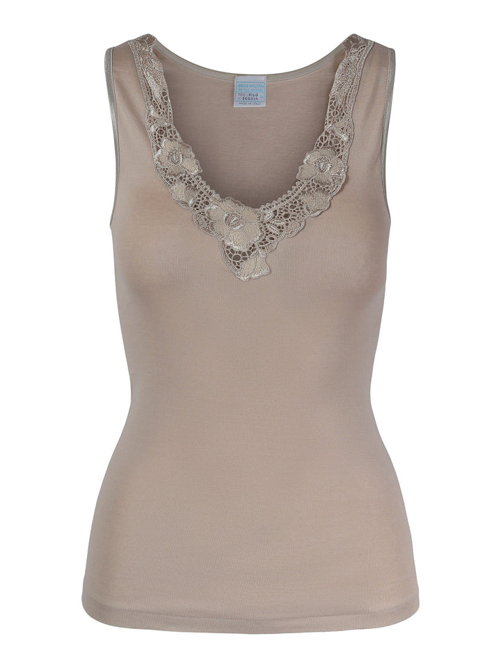 Vera & William Undertrøye med blonder Maria Vintage Pink - Retropiken