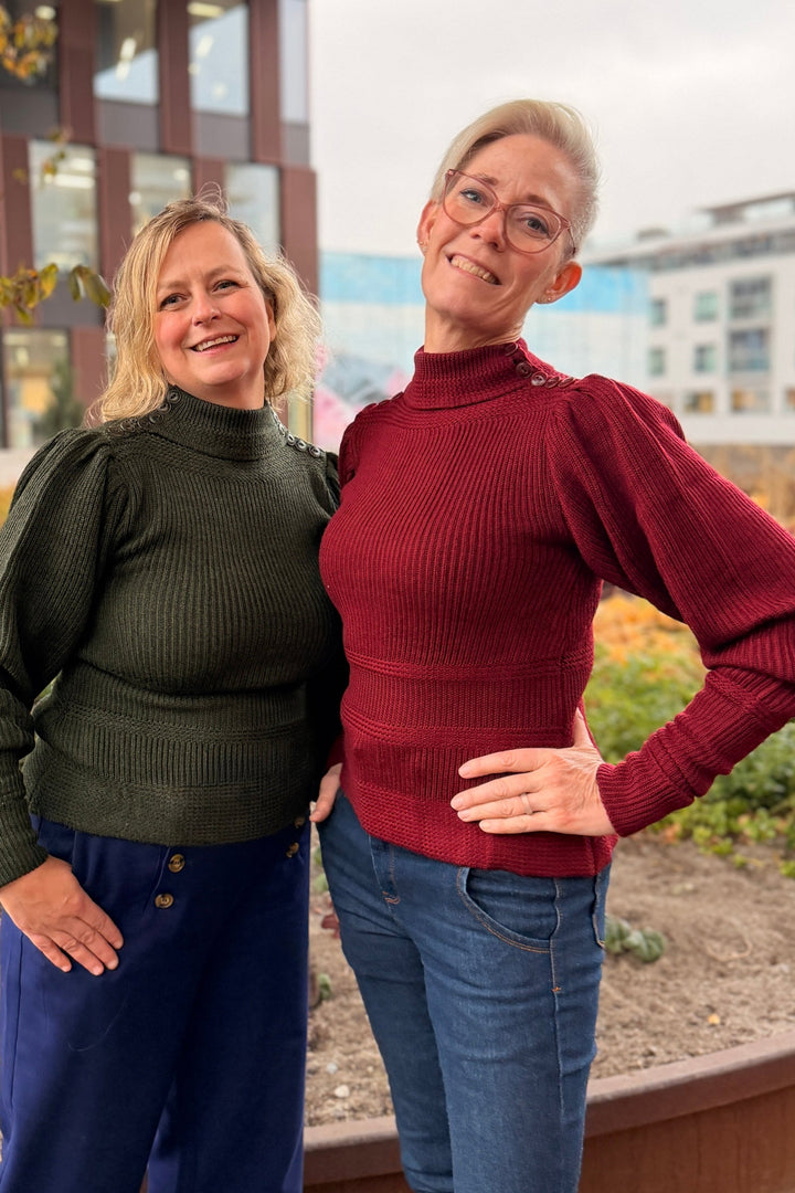 The Edwardian Cycling Genser Maroon Mélange Ull