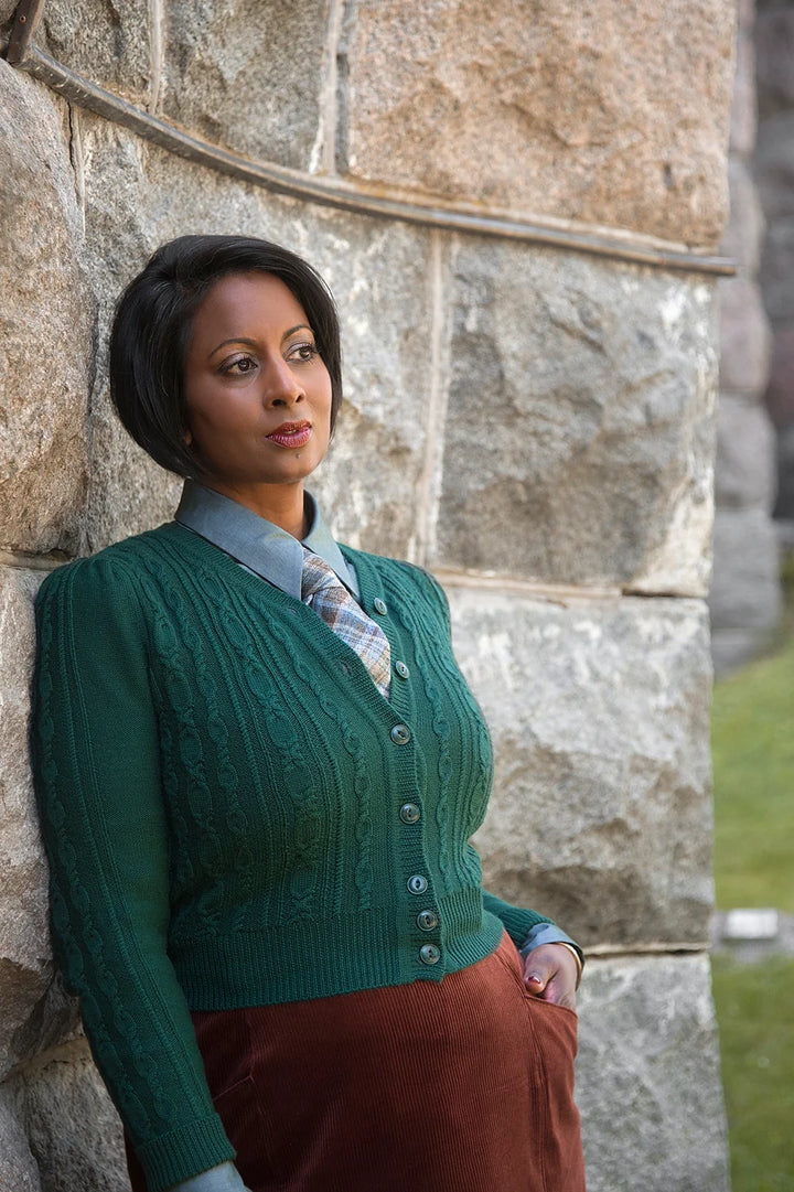 Emmy Design The Ice Skater Cardigan flaskegrønn - Retropiken