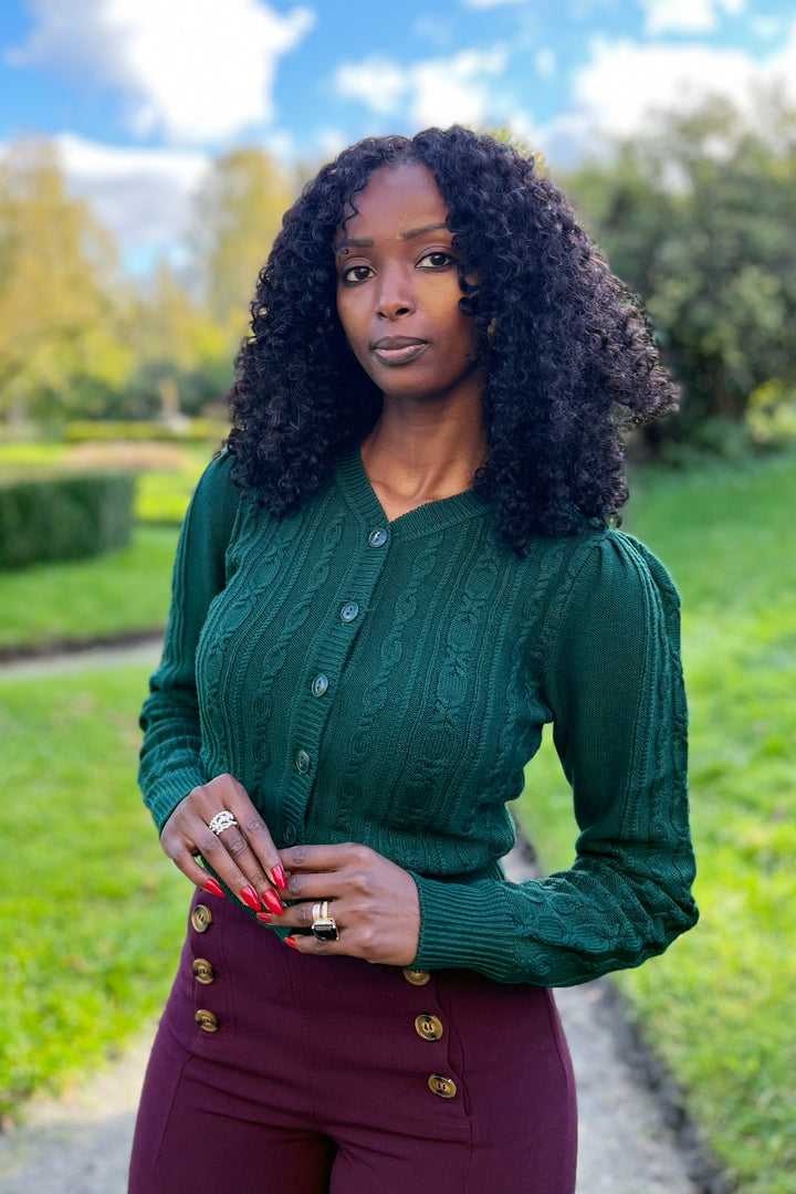 Emmy Design The Ice Skater Cardigan flaskegrønn - Retropiken