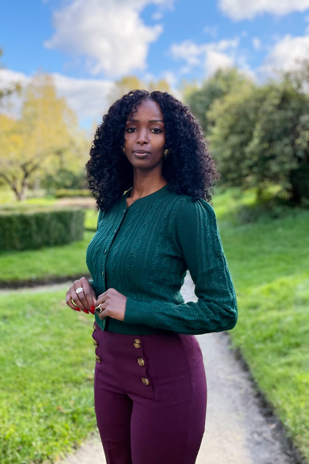 Emmy Design The Ice Skater Cardigan flaskegrønn - Retropiken