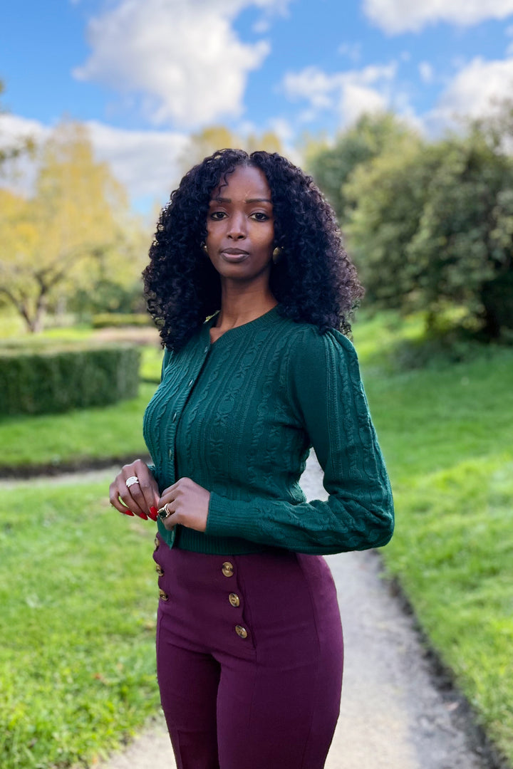 Emmy Design The Ice Skater Cardigan flaskegrønn - Retropiken