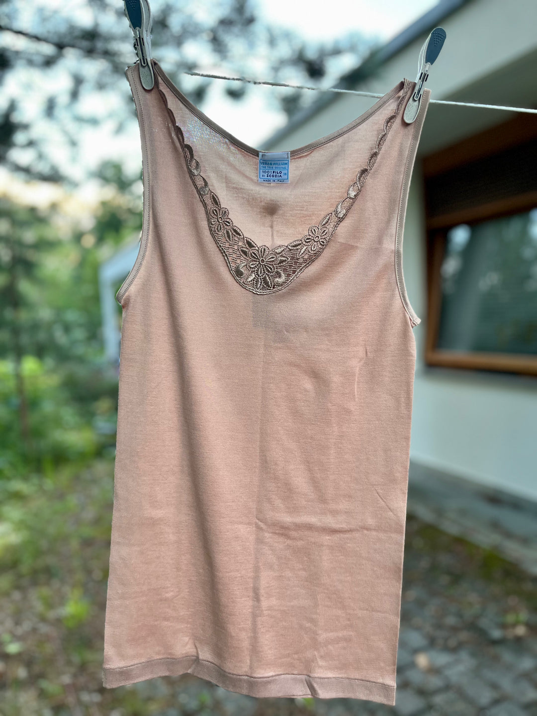 Vera & William Undertrøye med blonder Maria Vintage Pink - Retropiken