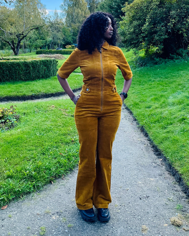 King Louie Garbo Zip Kordfløyel Buksedress - Retropiken