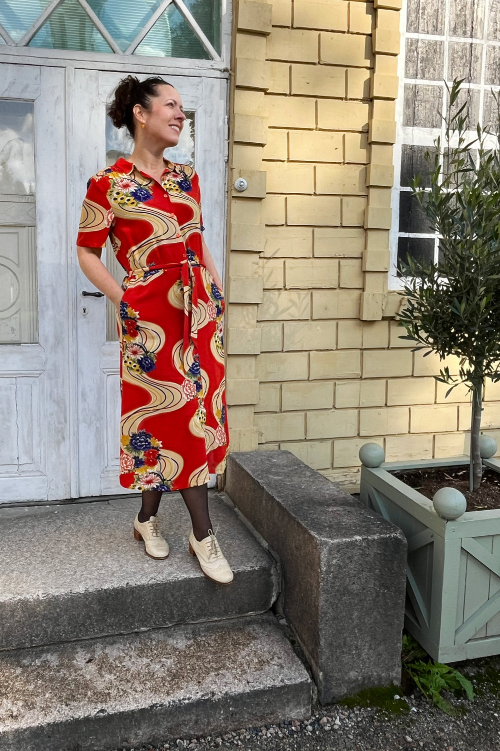 King Louie Olive Ember Kjole - Retropiken