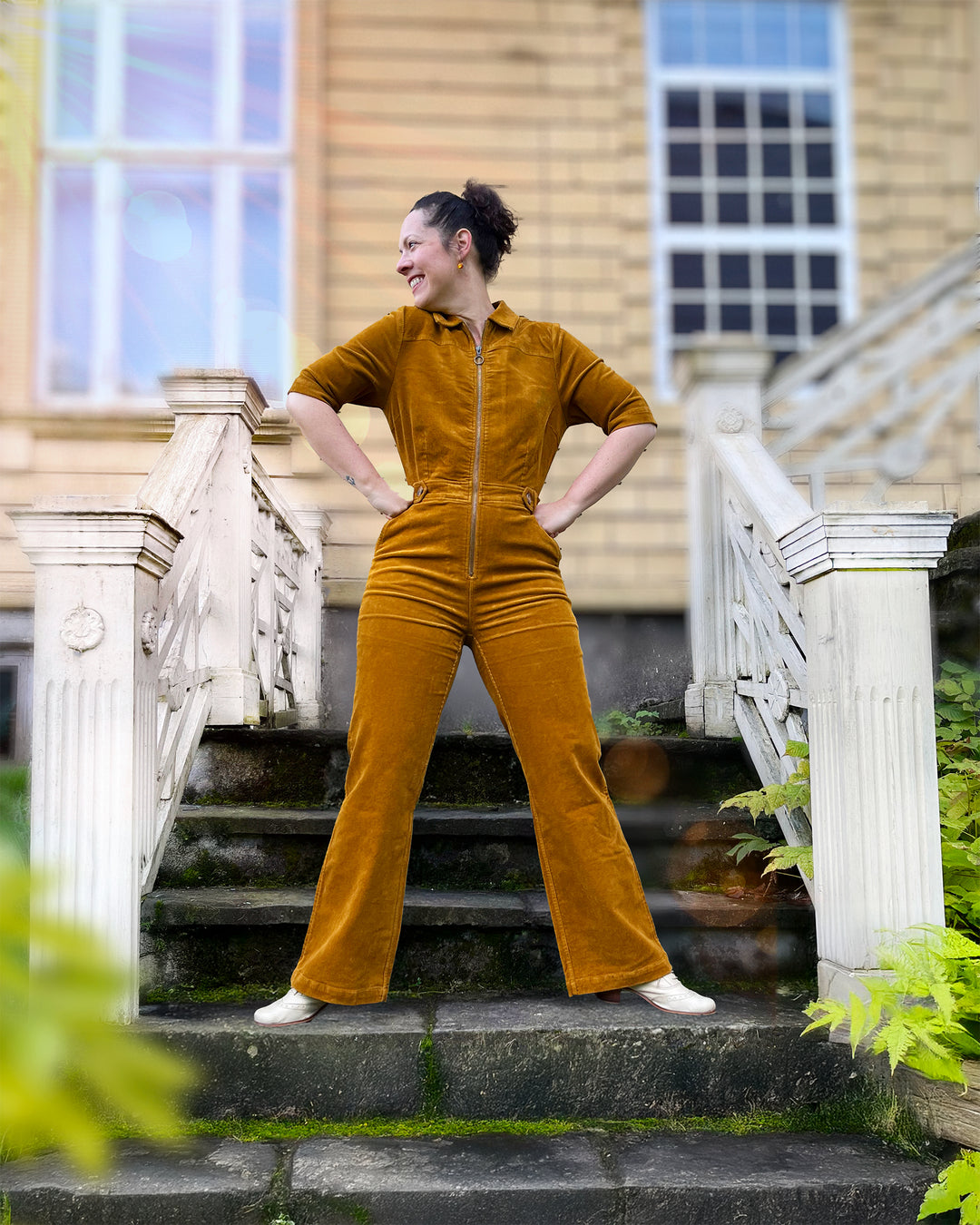 King Louie Garbo Zip Kordfløyel Buksedress - Retropiken