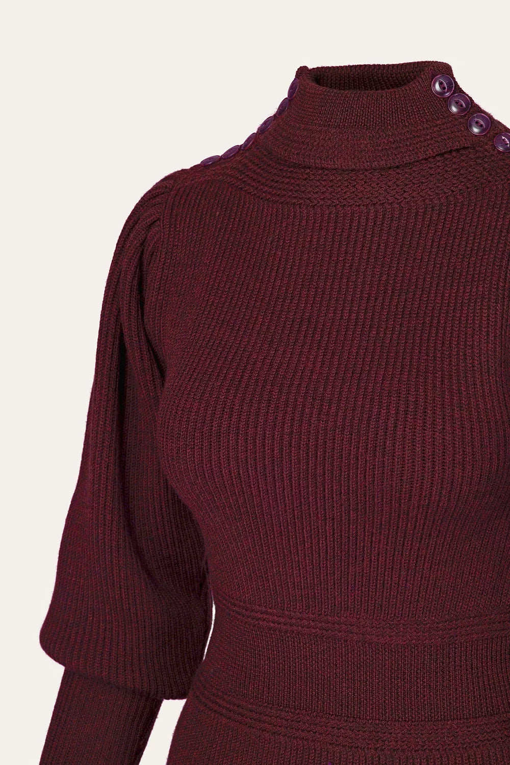 Emmy Design The Edwardian Cycling Genser Maroon Mélange Ull - Retropiken