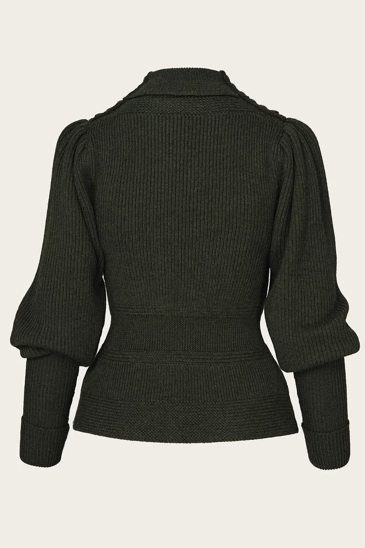 Emmy Design The Edwardian Cycling Genser Pine Green Mélange Ull - Retropiken