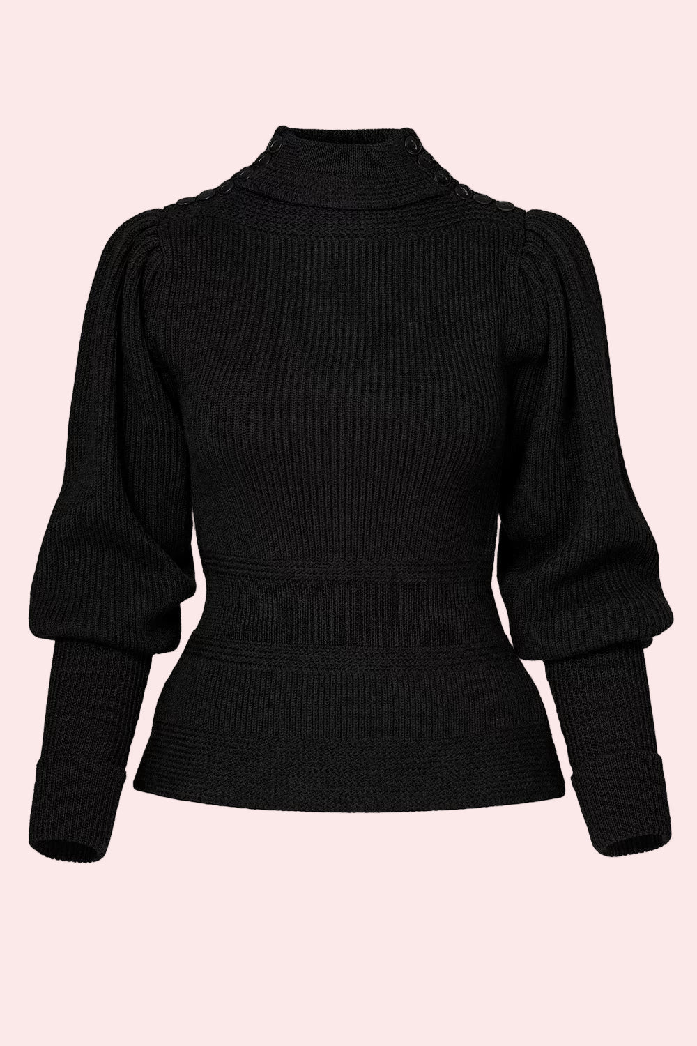 Emmy Design The Edwardian Cycling Genser - sort ull - Retropiken