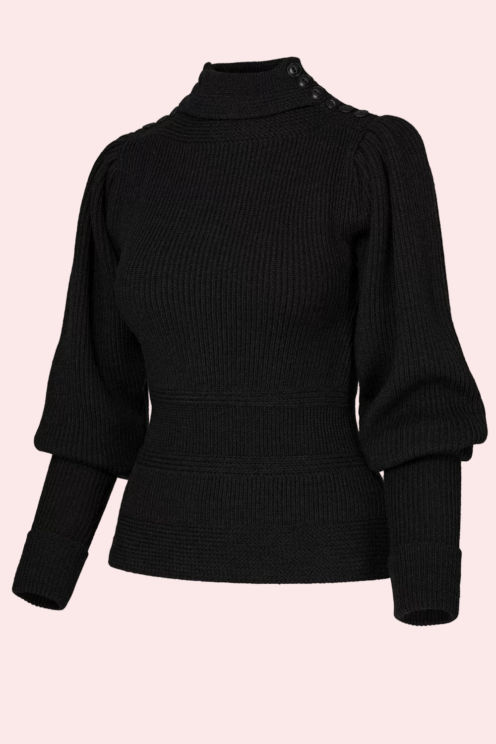 Emmy Design The Edwardian Cycling Genser - sort ull - Retropiken