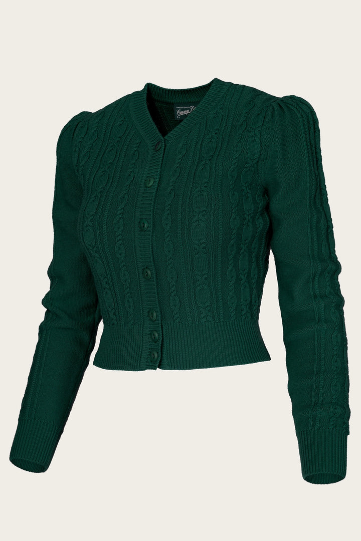 Emmy Design The Ice Skater Cardigan flaskegrønn - Retropiken