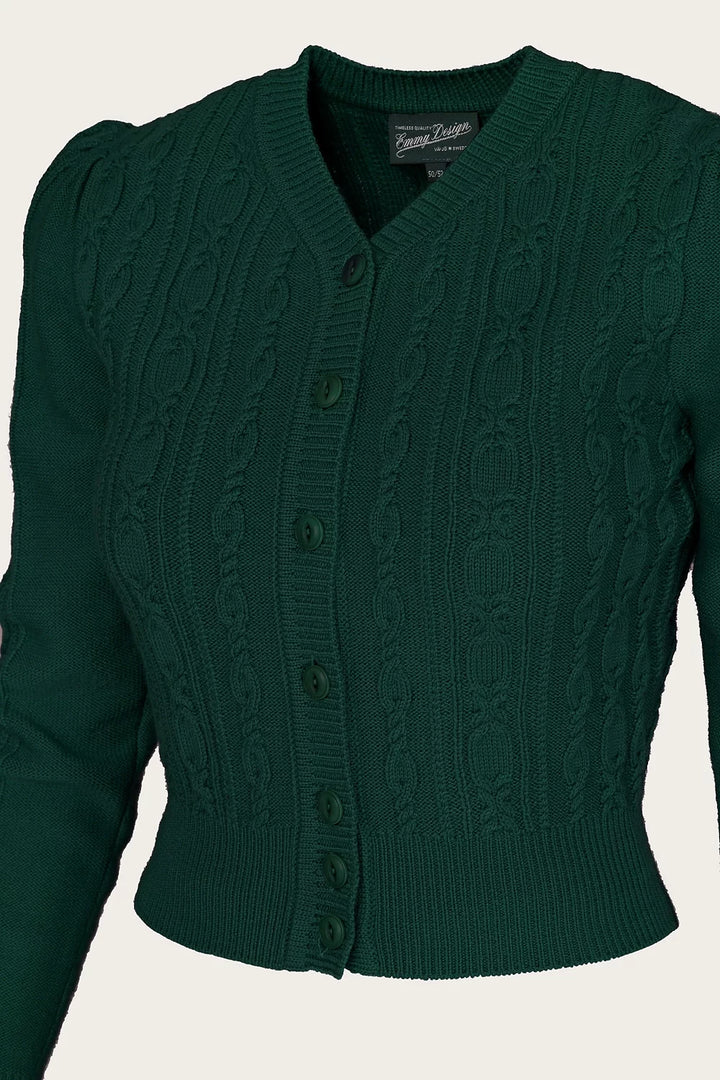 Emmy Design The Ice Skater Cardigan flaskegrønn - Retropiken