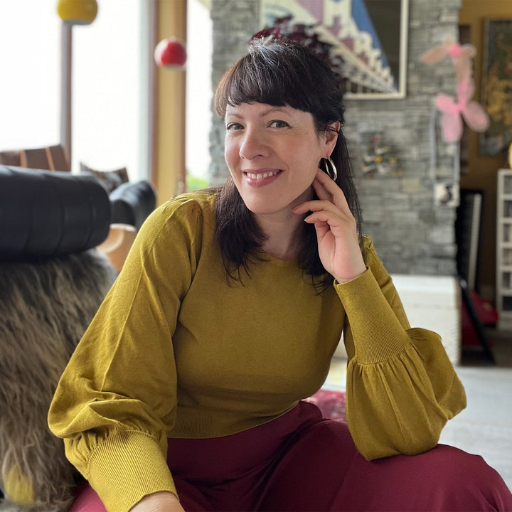 King Louie Bell Sleeve Top Club Curry Yellow - Retropiken