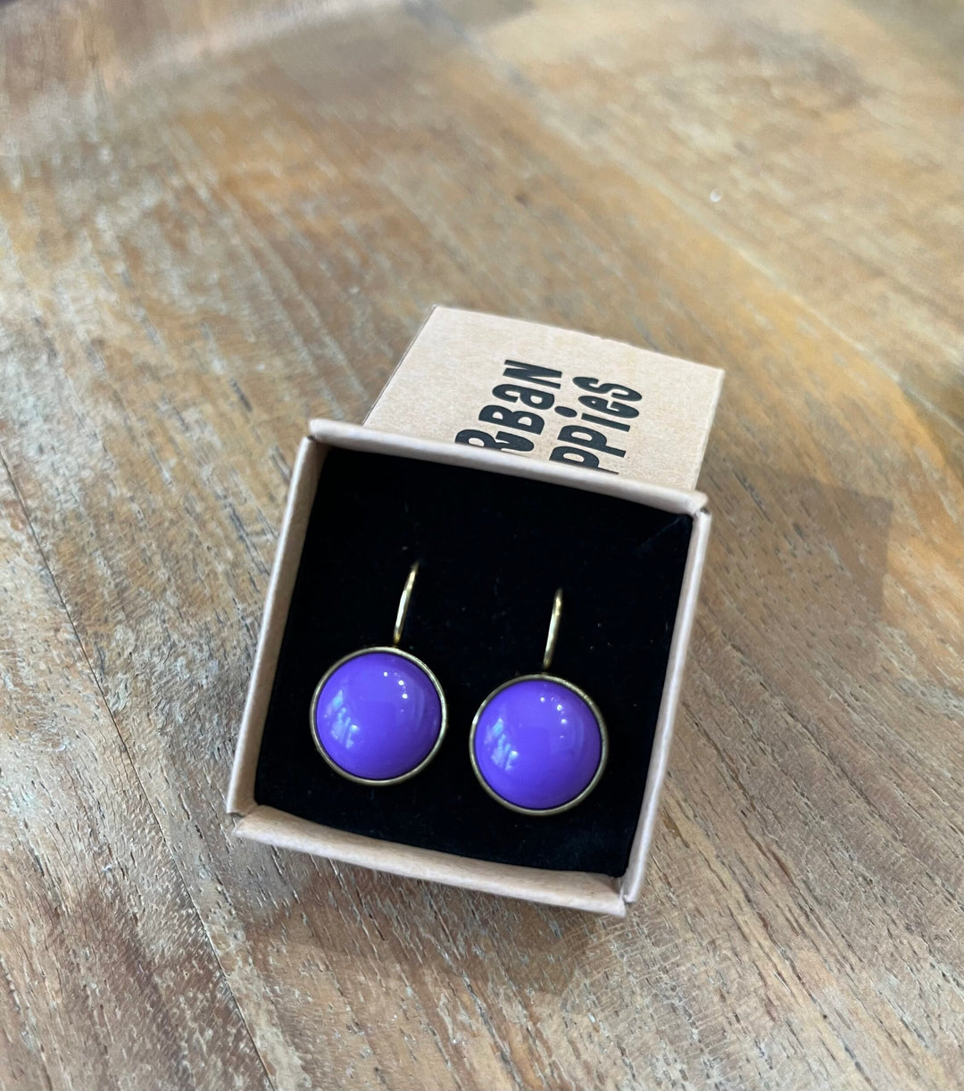 Dots Øredobber Solid Purple GP - Retropiken