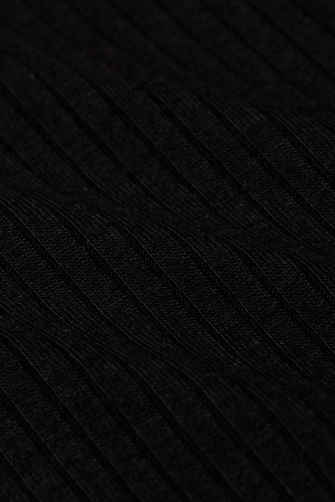 Rollneck Uni Rib Genser Sort