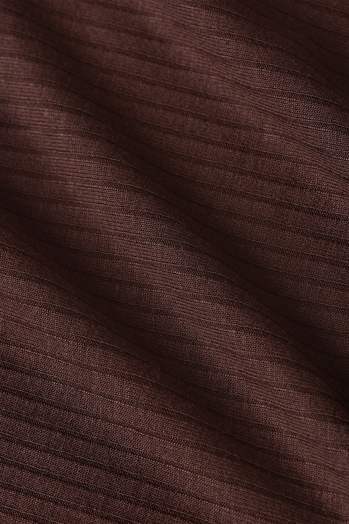 Rollneck Uni Rib Genser Chocolate