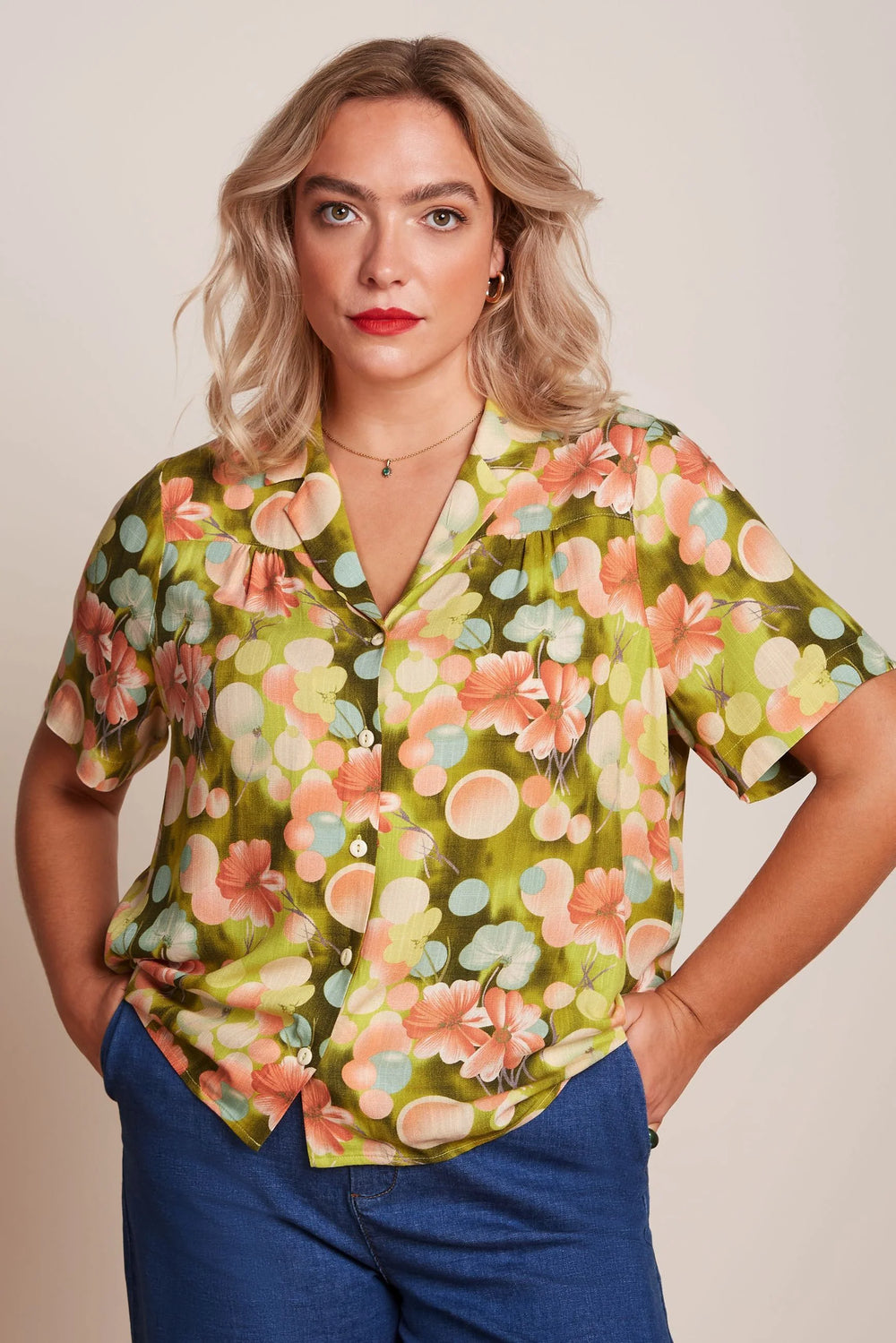 King Louie Tex Bluse Calypso - Retropiken