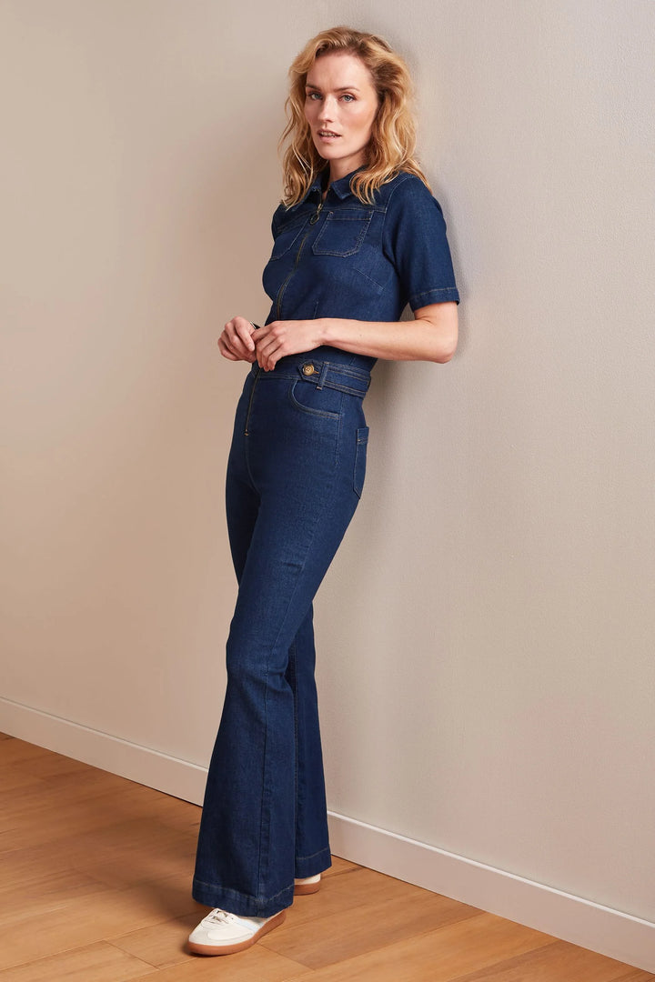 King Louie Flare Jumpsuit Onyx Denim