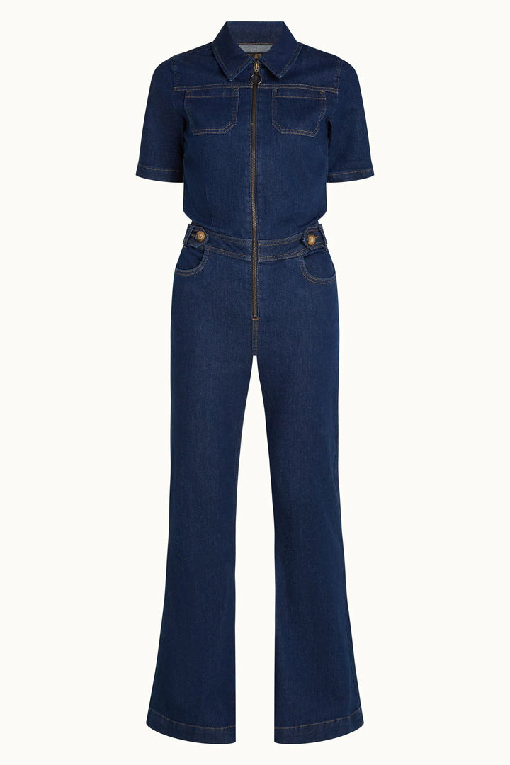 King Louie Flare Jumpsuit Onyx Denim