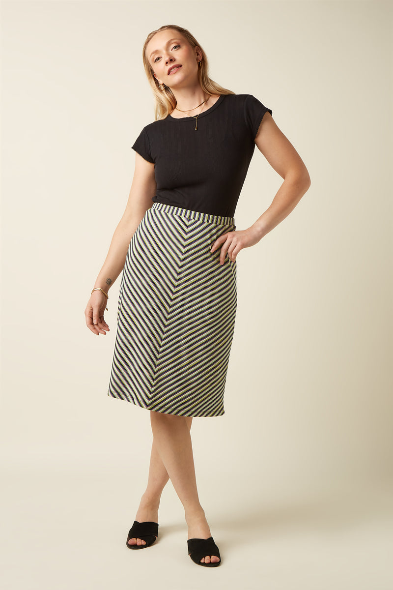 King Louie Juno Bee Bop Stripe Skirt - Retropiken