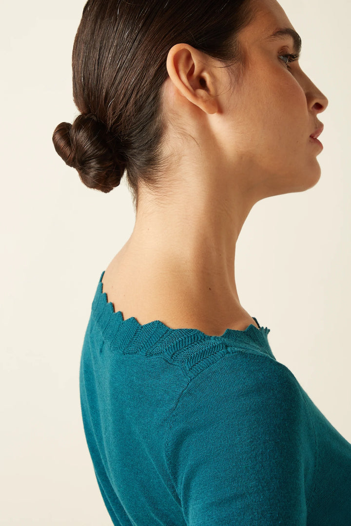 Audrey Cocoon Spruced Green Genser