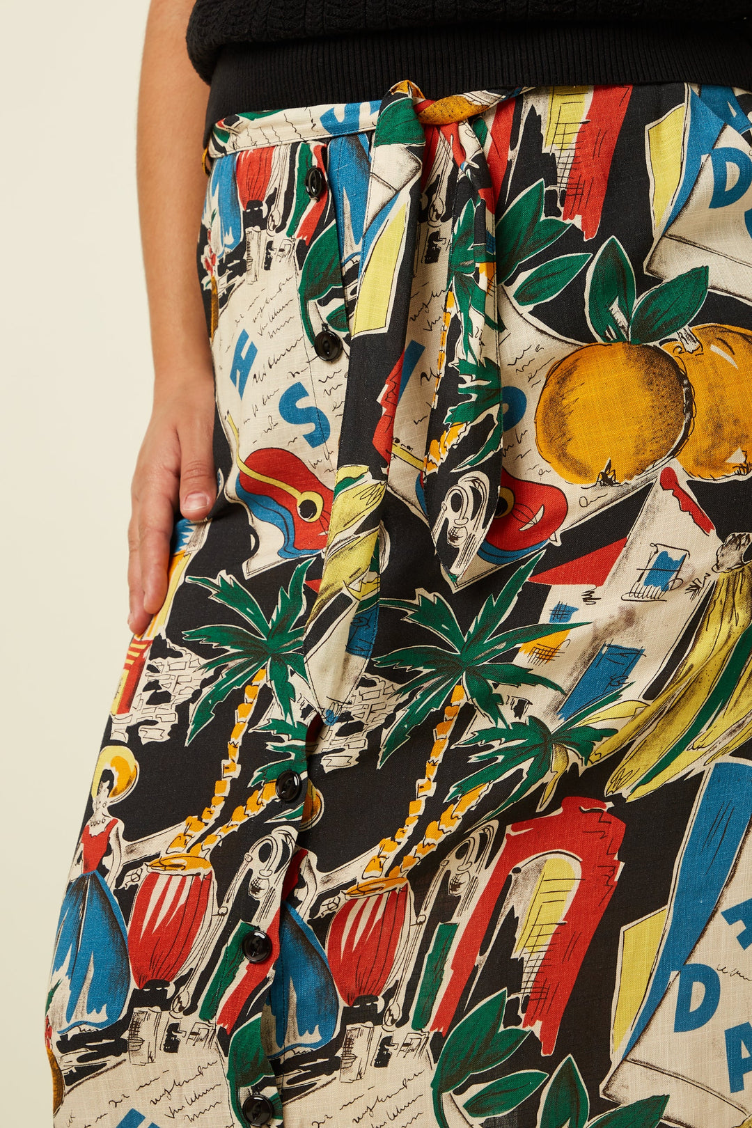 King Louie Lola Button Tropez Skjørt - Retropiken