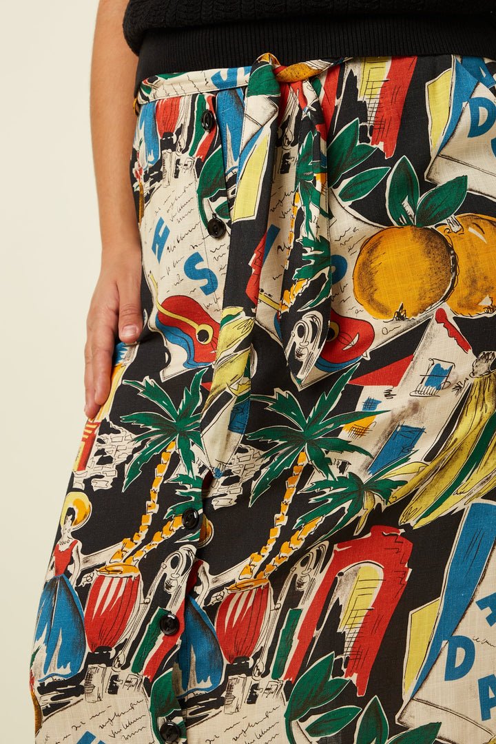 King Louie Lola Button Tropez Skjørt - Retropiken