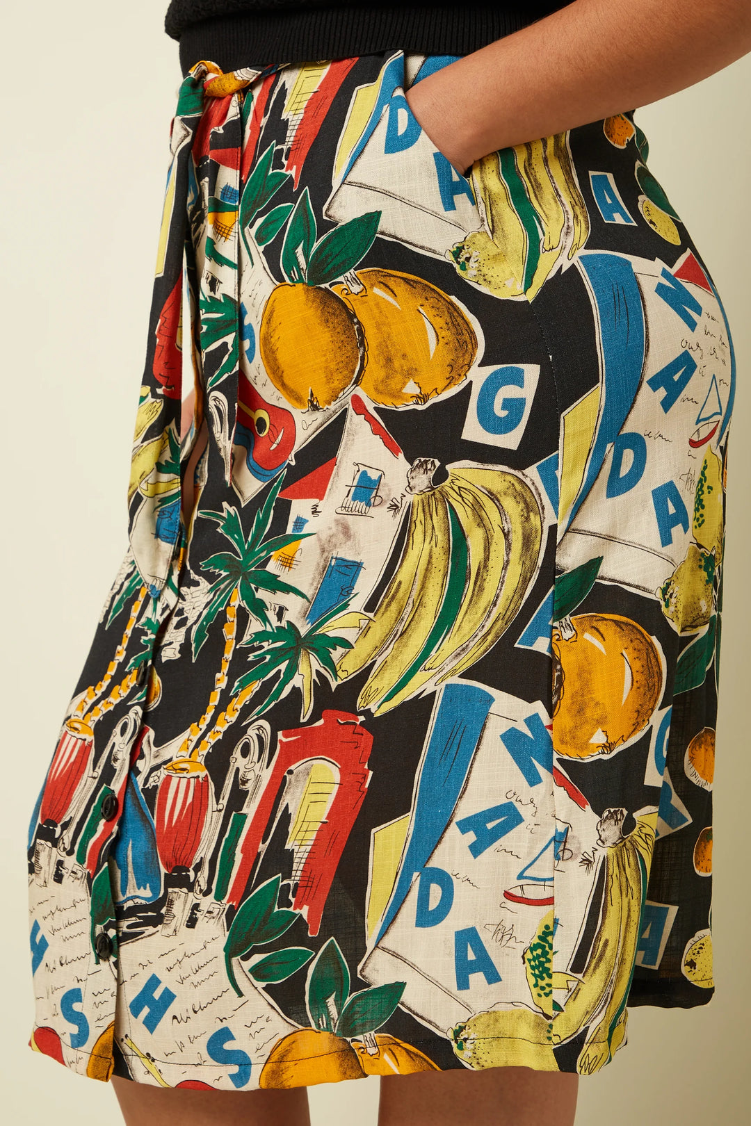 King Louie Lola Button Tropez Skjørt - Retropiken