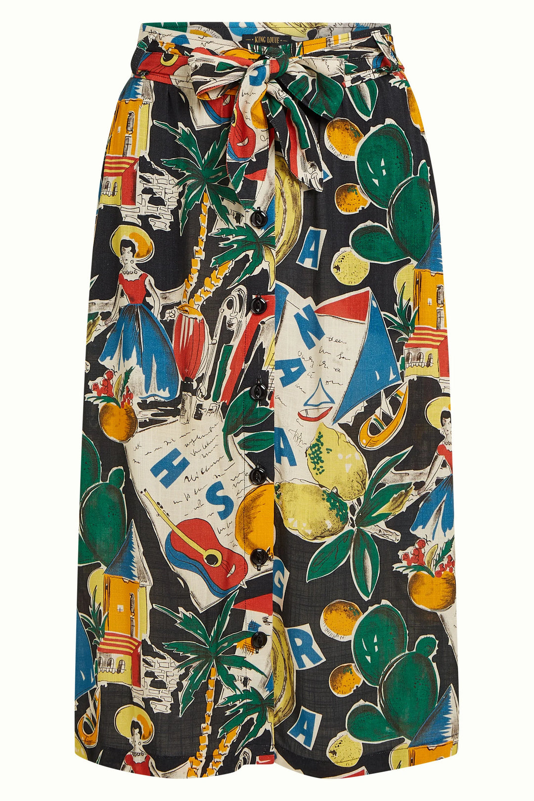 King Louie Lola Button Tropez Skjørt - Retropiken