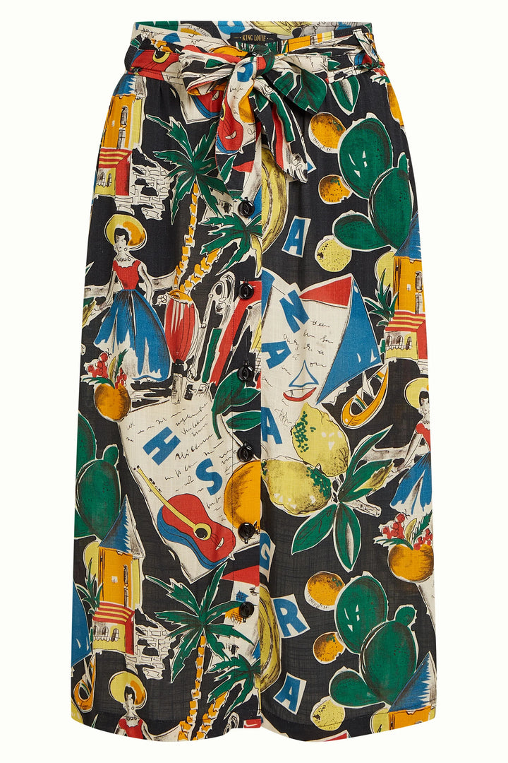 King Louie Lola Button Tropez Skjørt - Retropiken