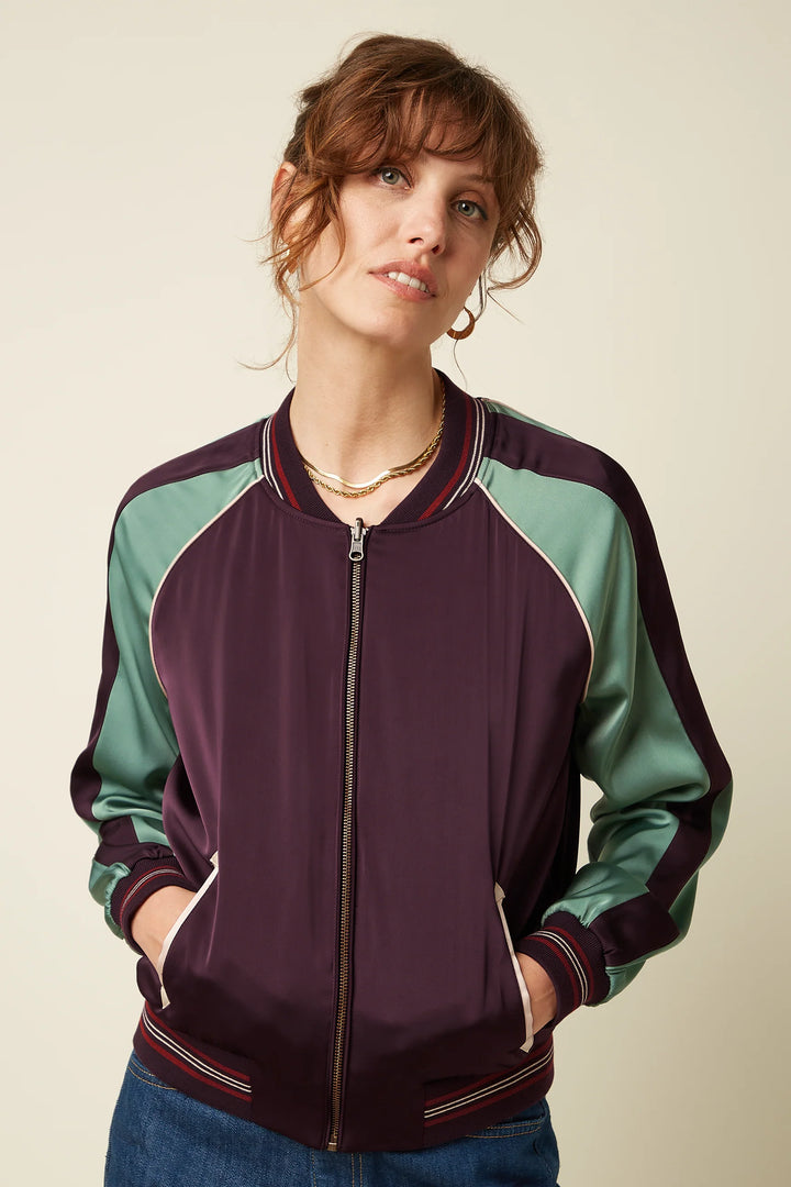 Dusk Satin Bomber Jacket