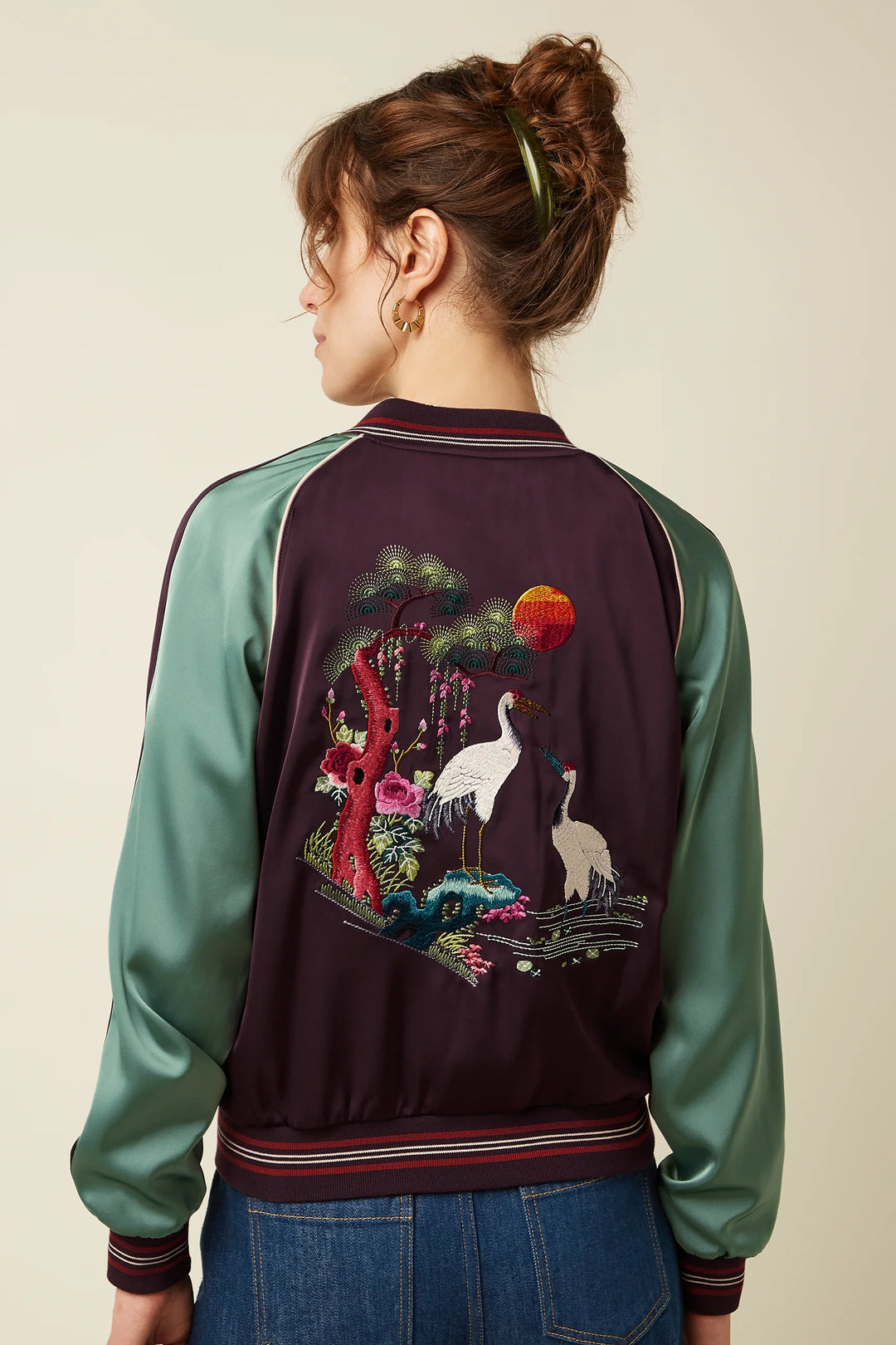 Dusk Satin Bomber Jacket