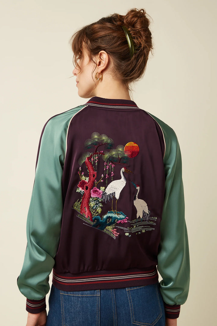 Dusk Satin Bomber Jacket