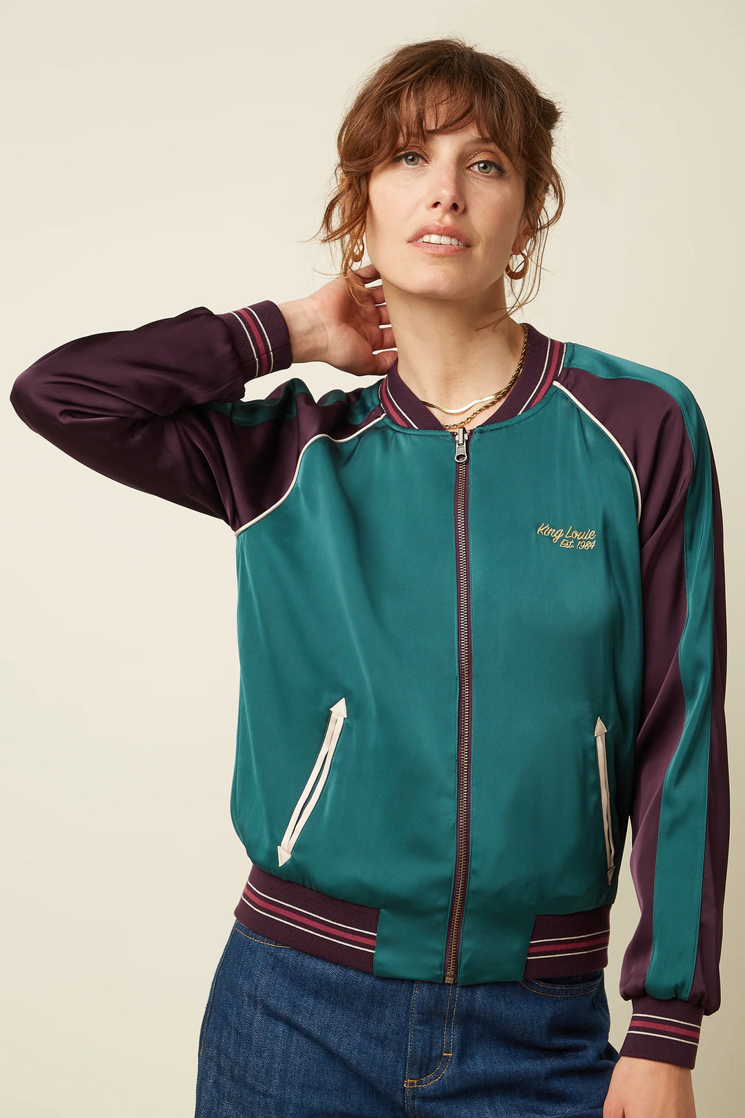 Dusk Satin Bomber Jacket