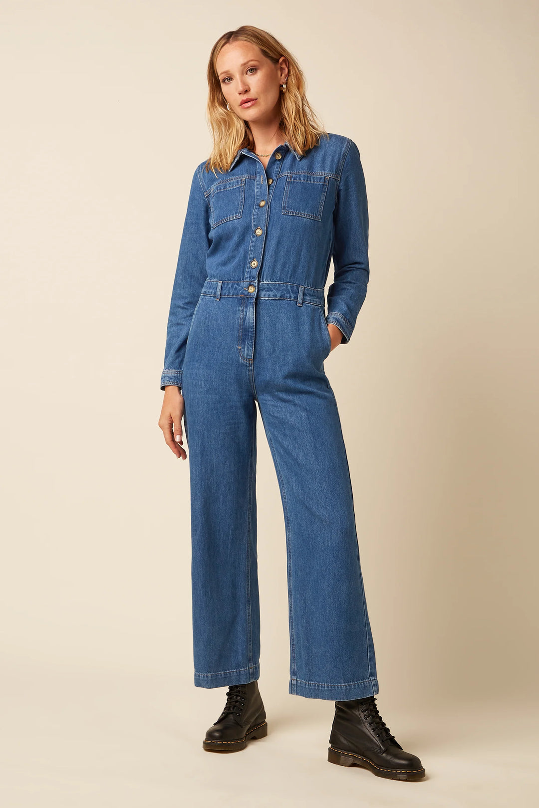 Tania Stone Denim Jumpsuit