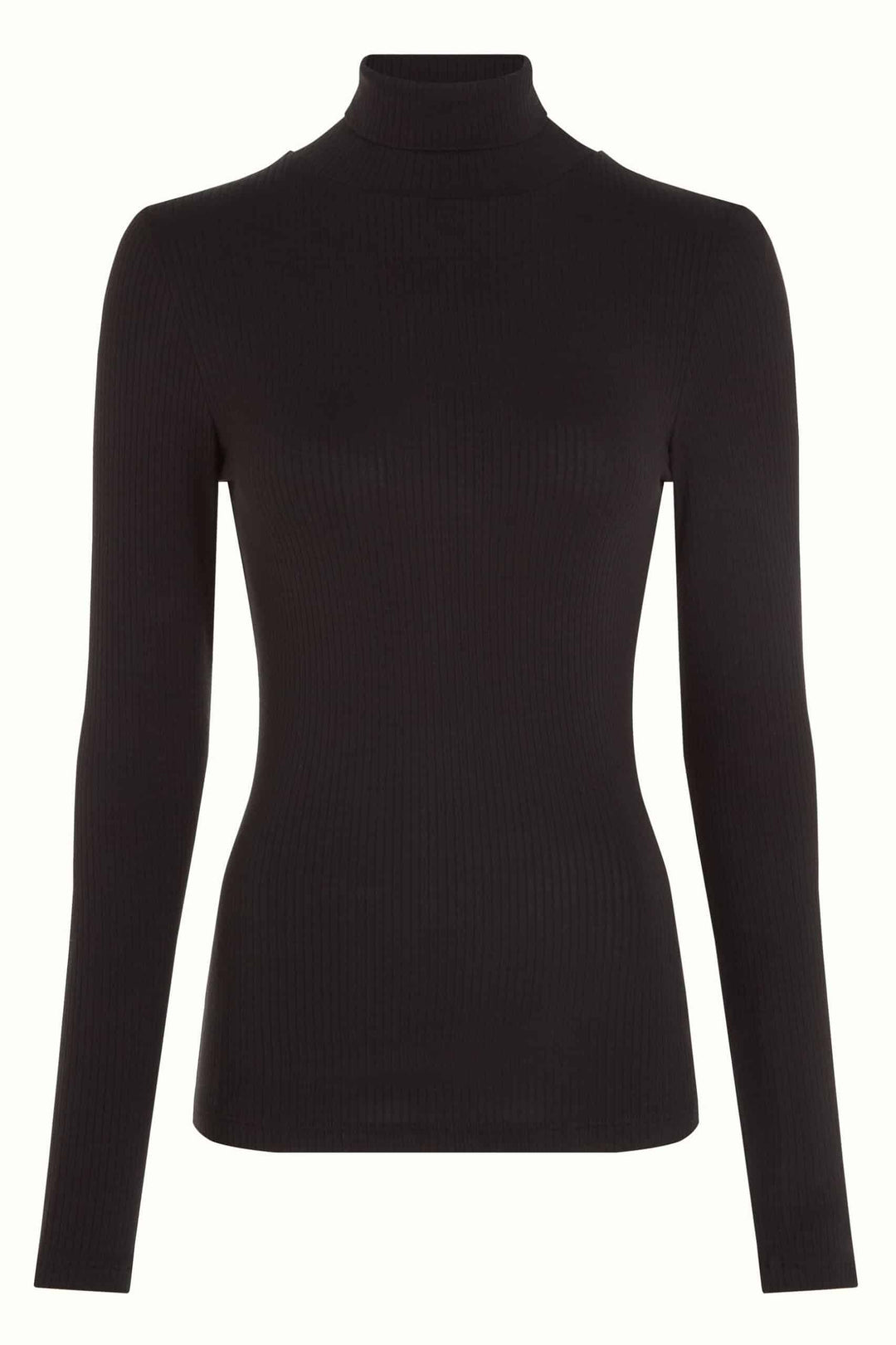King Louie Rollneck Top Uni Rib Black