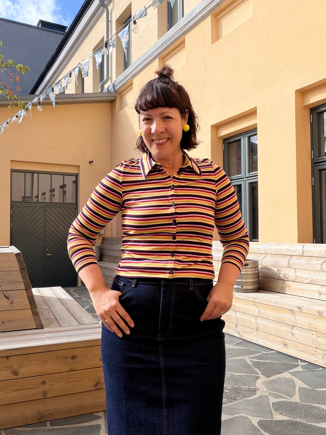 King Louie Josie Stripe-Bluse - Retropiken