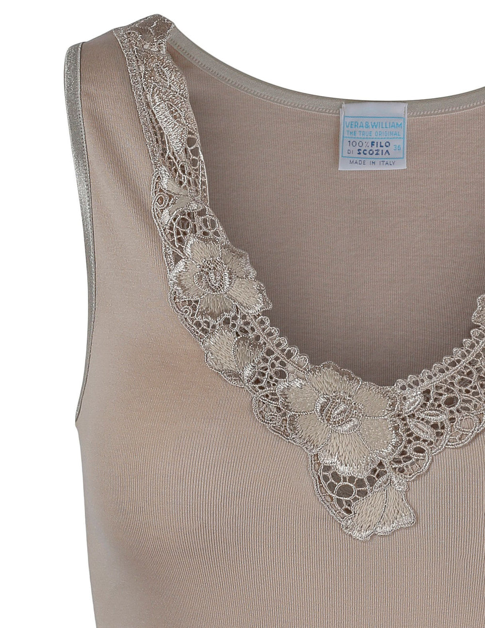 Vera & William Undertrøye med blonder Maria Vintage Pink - Retropiken