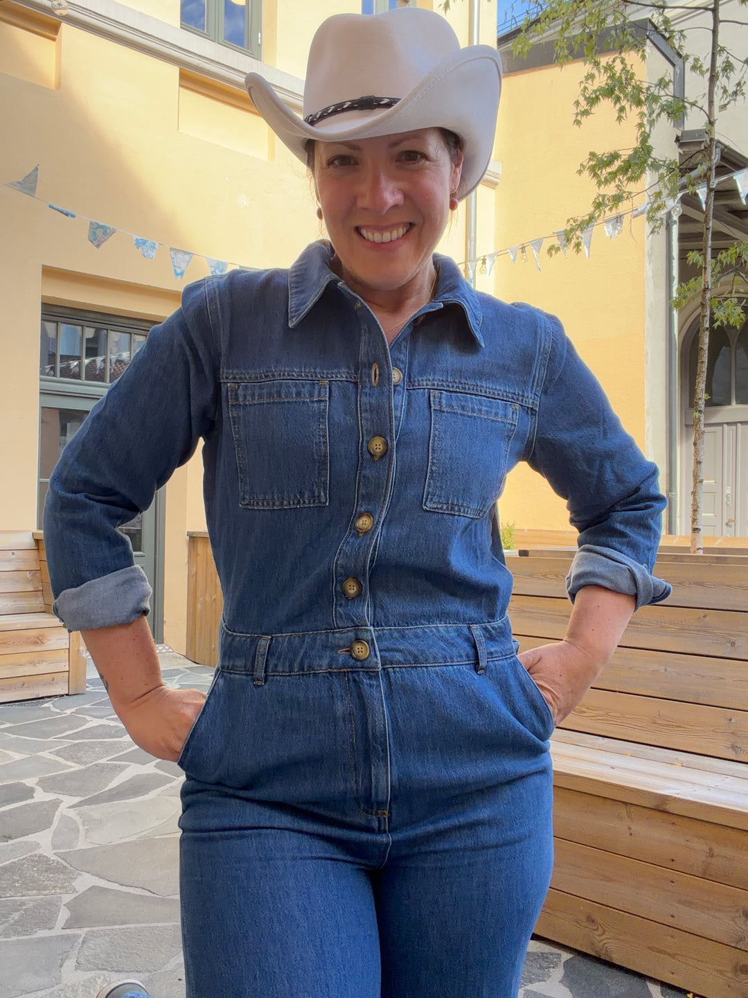 Tania Stone Denim Jumpsuit
