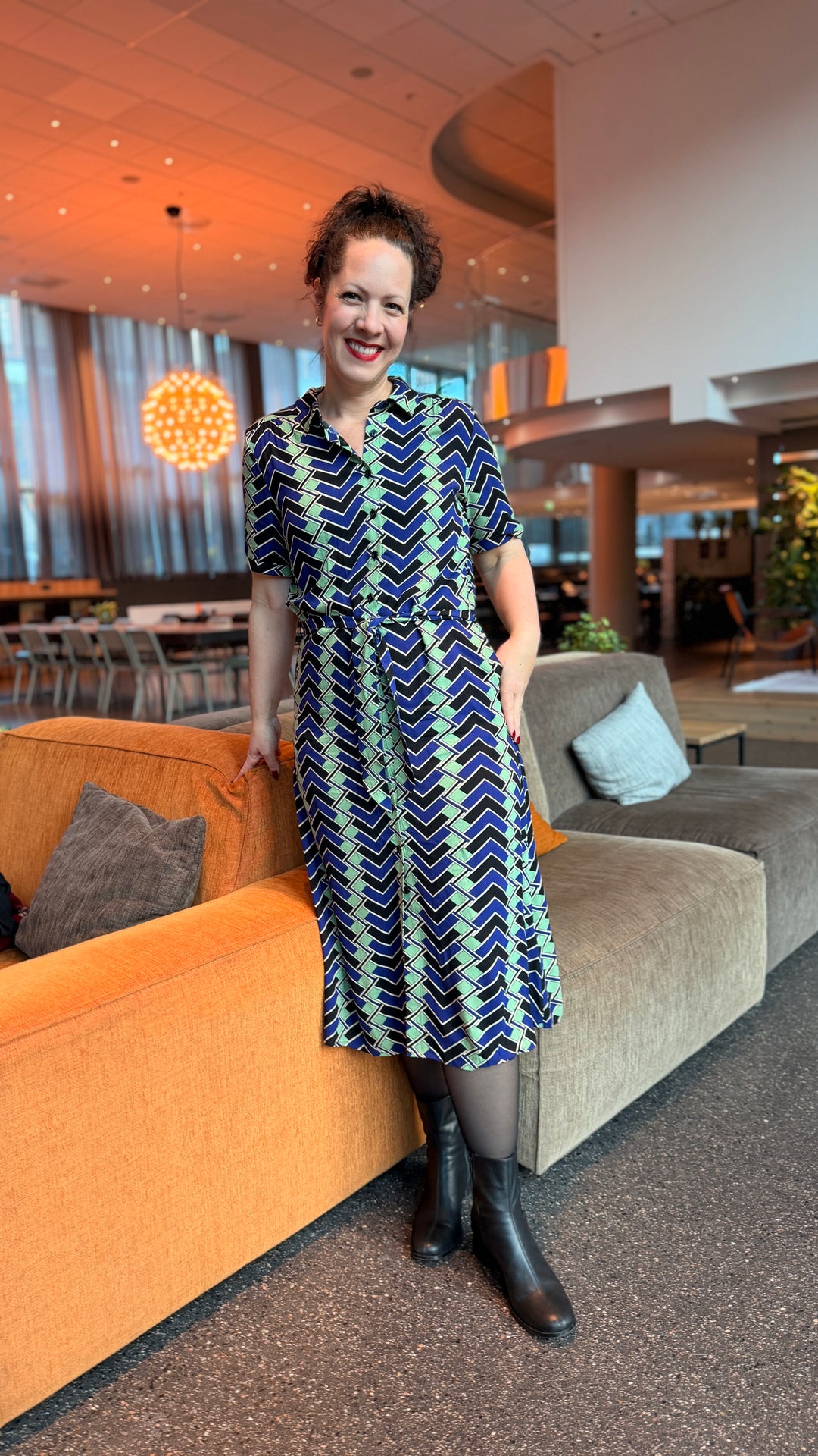 King Louie Olive Caen Midi Kjole - Retropiken