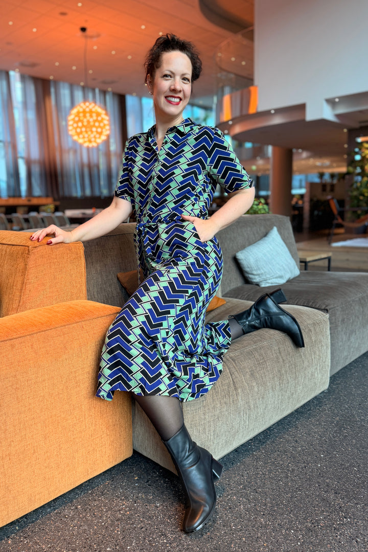 King Louie Olive Caen Midi Kjole - Retropiken