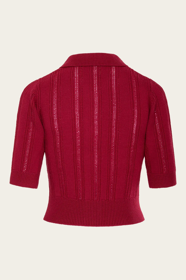 Emmy Design The Non Contrast Cardigan Lipstick Red - Retropiken