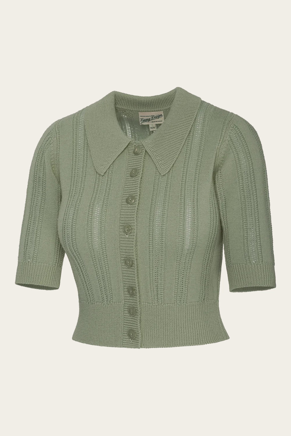 Emmy Design The Non Contrast Cardigan Sage Green - Retropiken