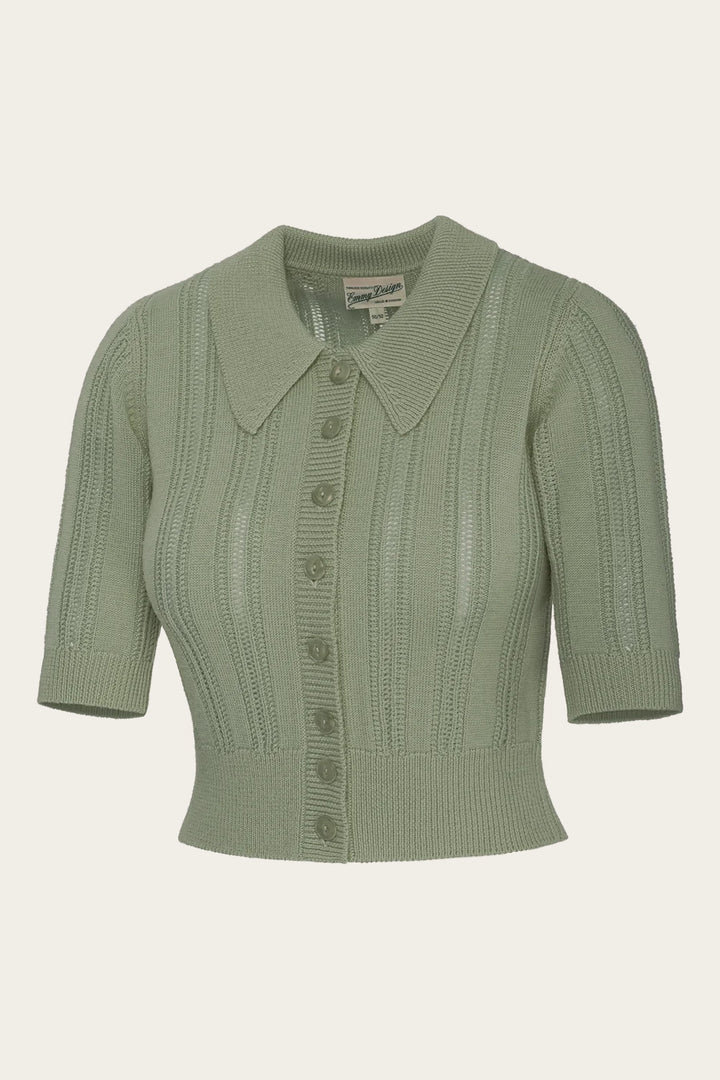 Emmy Design The Non Contrast Cardigan Sage Green - Retropiken