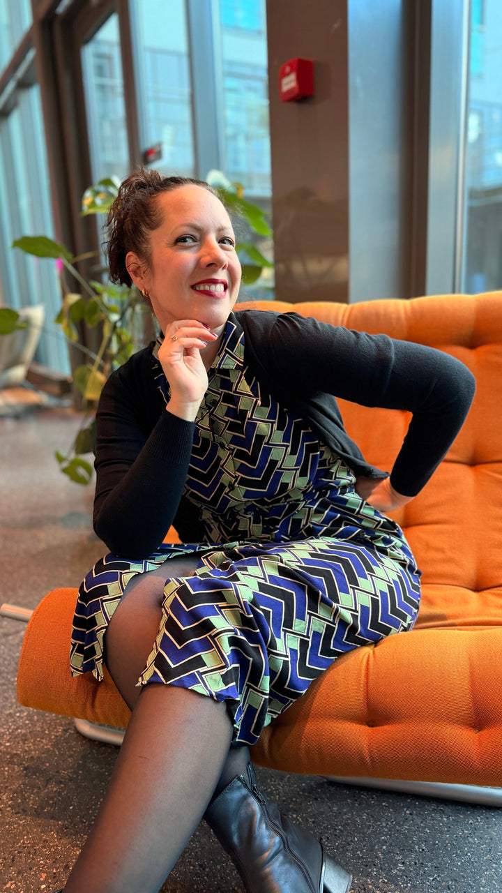 King Louie Olive Caen Midi Kjole - Retropiken