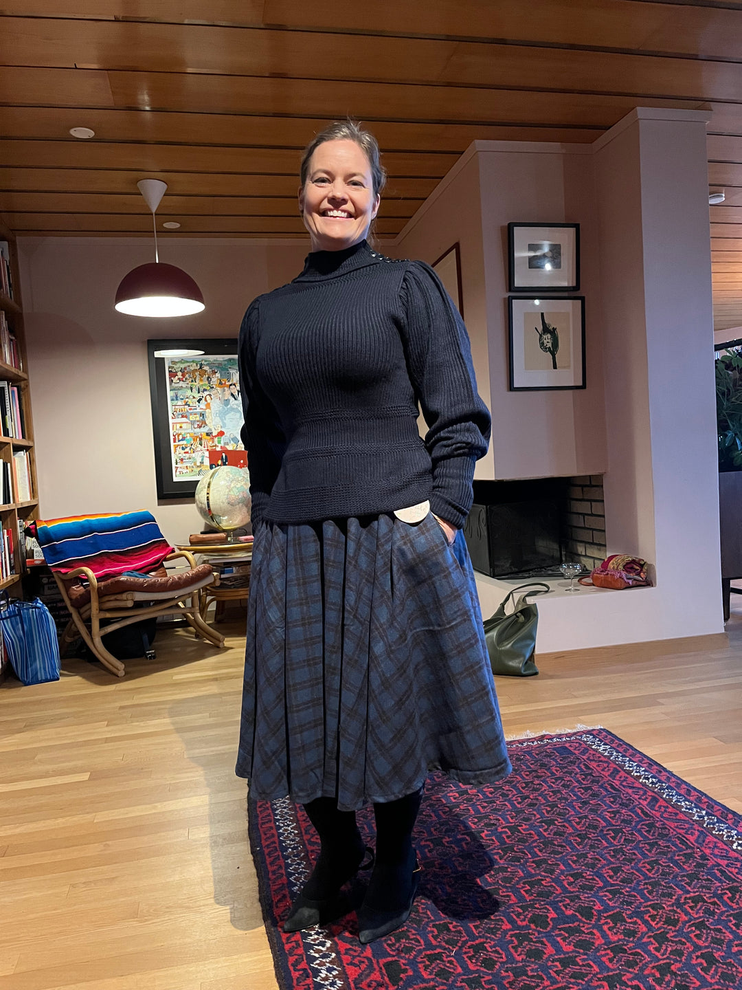 The Edwardian Cycling Genser Navy mélange Ull