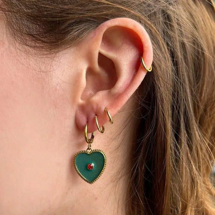 Je m'aime øredobber Smaragdgrønn